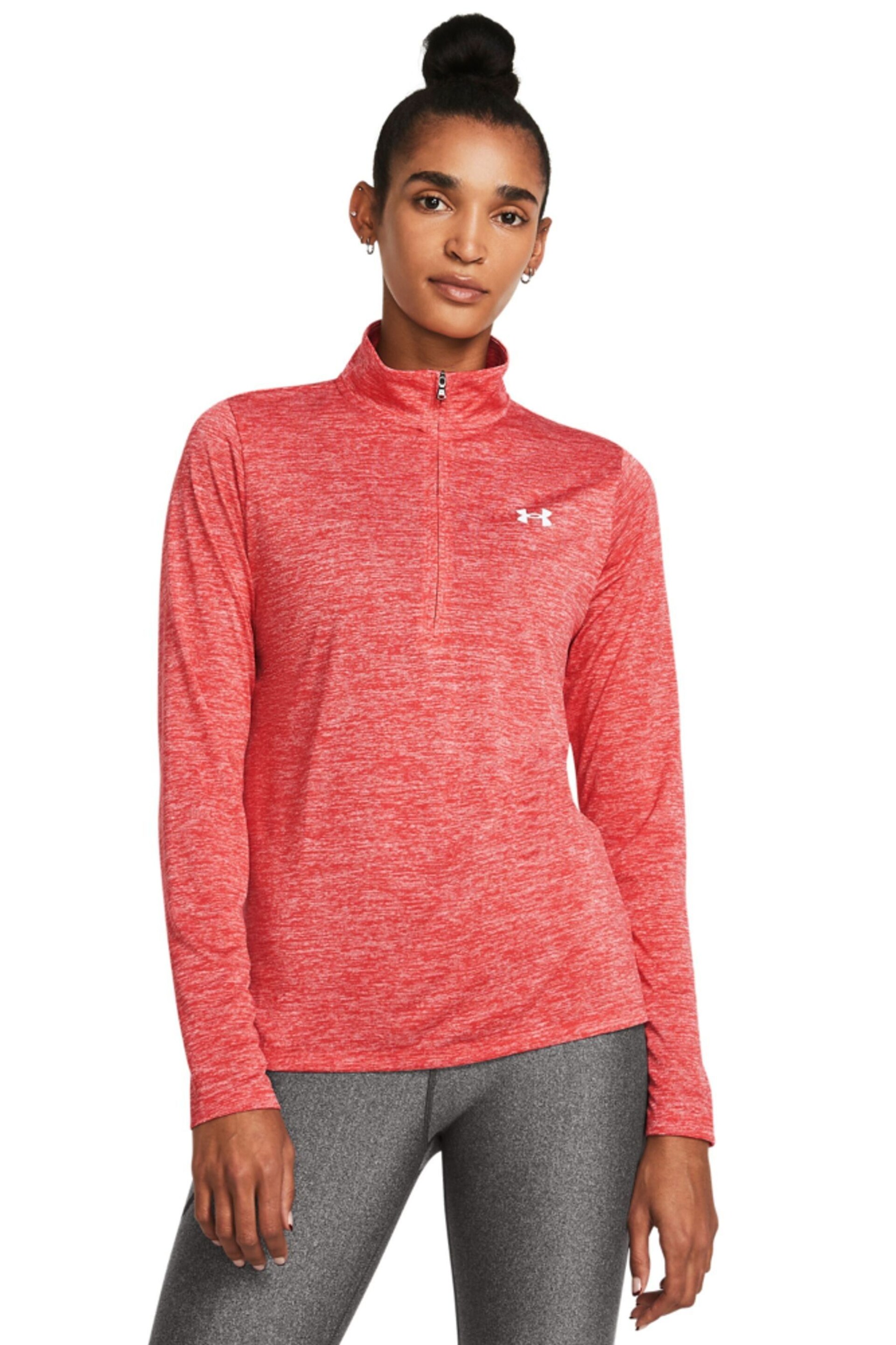 Under Armour Red Tech Twist 1/2 Zip Top - Image 1 of 5