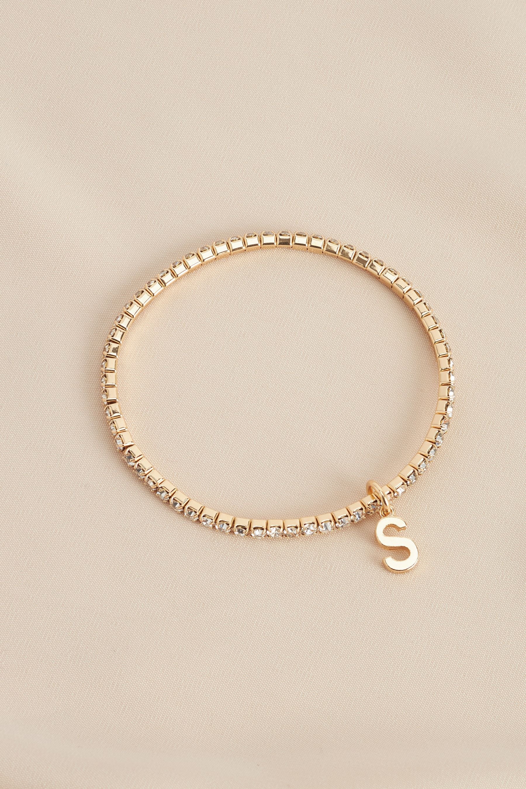 Buy Gold Tone Initial Bracelet Letter S from Next Germany