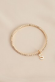 Gold Tone Initial Bracelet Letter S - Image 1 of 3