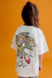 White Sonic Oversized License T-Shirt (3-16yrs) - Image 3 of 7