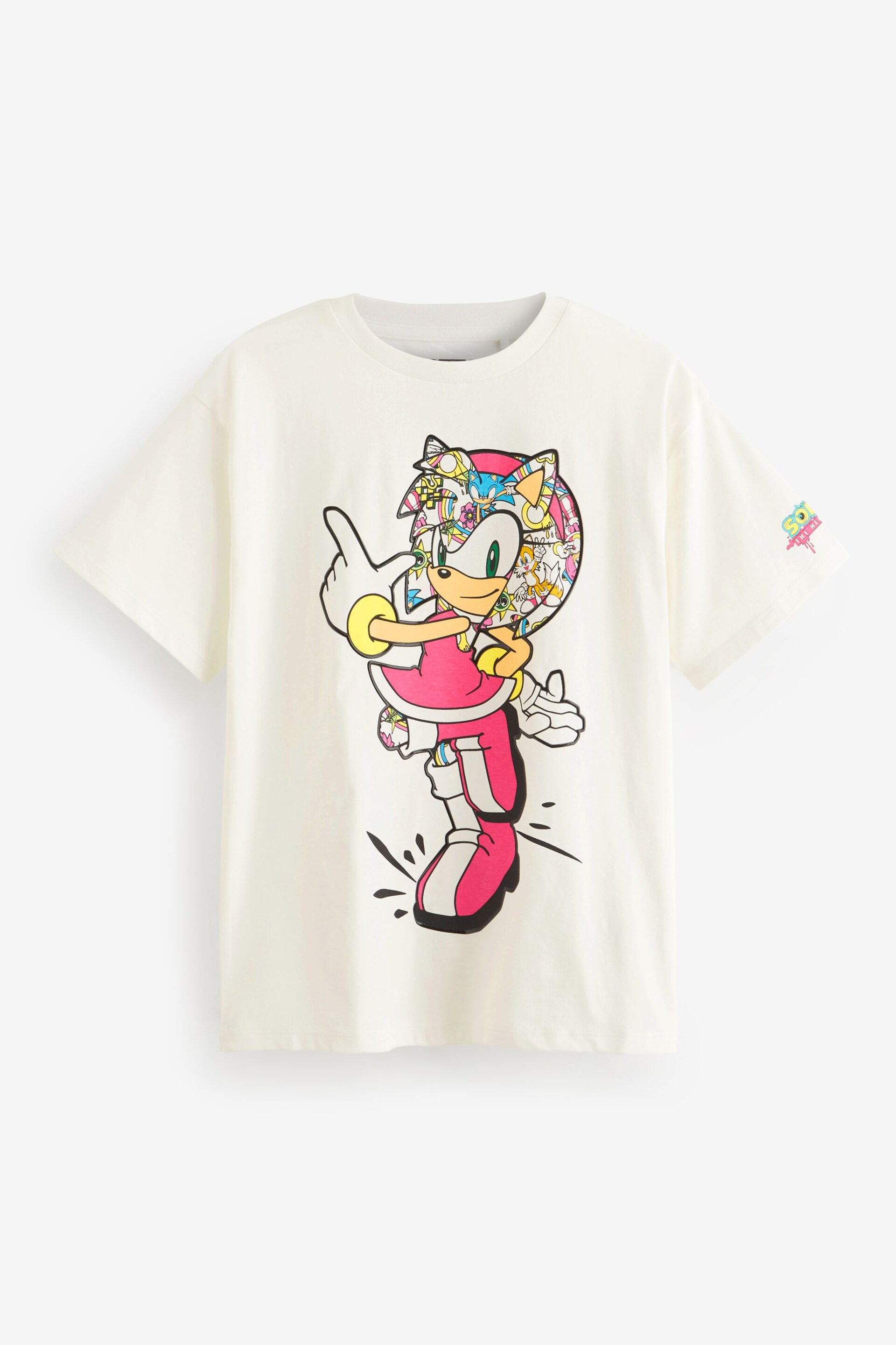 White Sonic Oversized License T-Shirt (3-16yrs) - Image 5 of 7