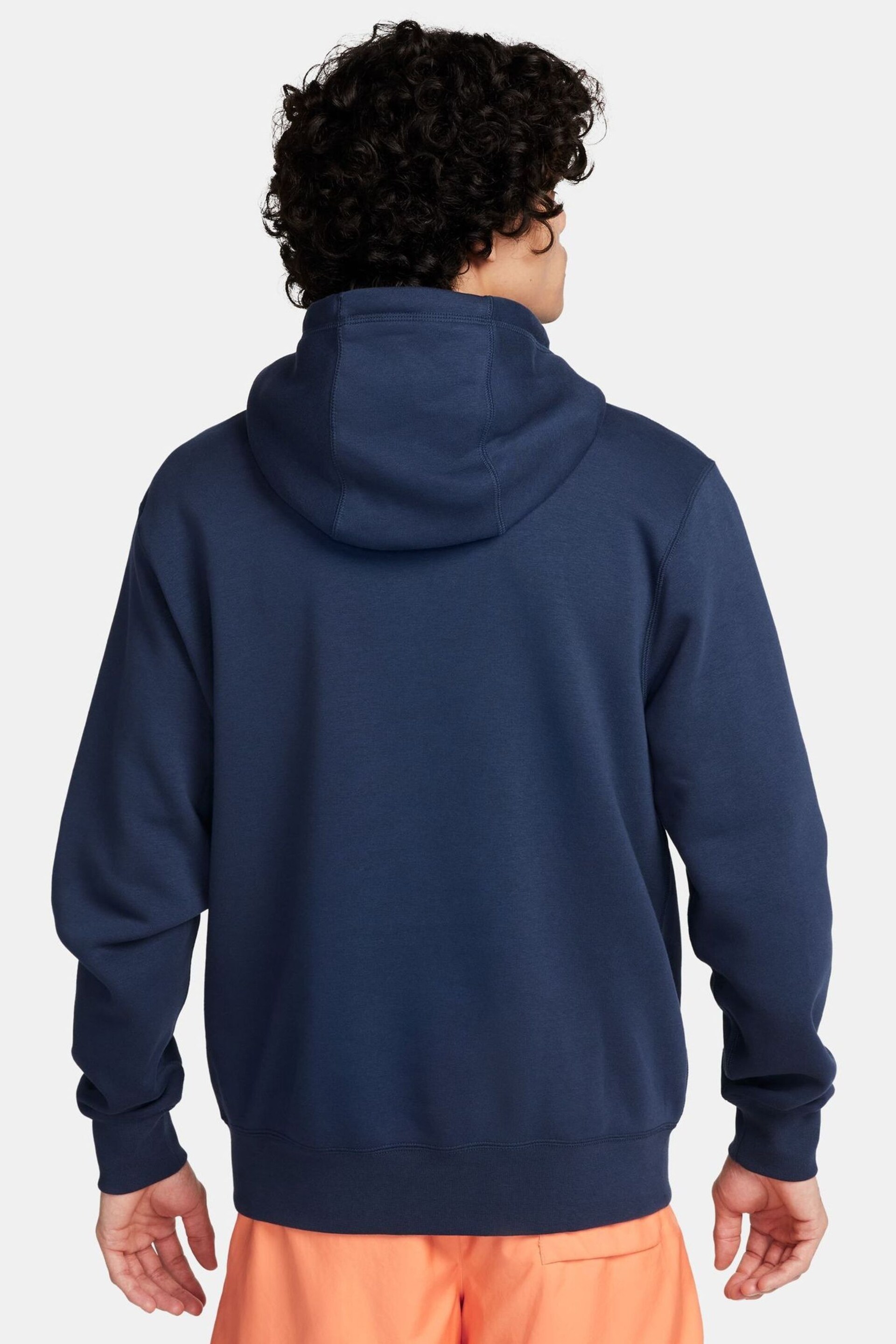 Nike Blue Club Fleece Brushed-Back Pullover Hoodie - Image 2 of 13