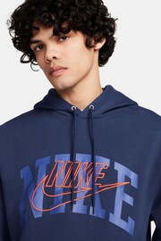 Nike Blue Club Fleece Brushed-Back Pullover Hoodie - Image 4 of 13