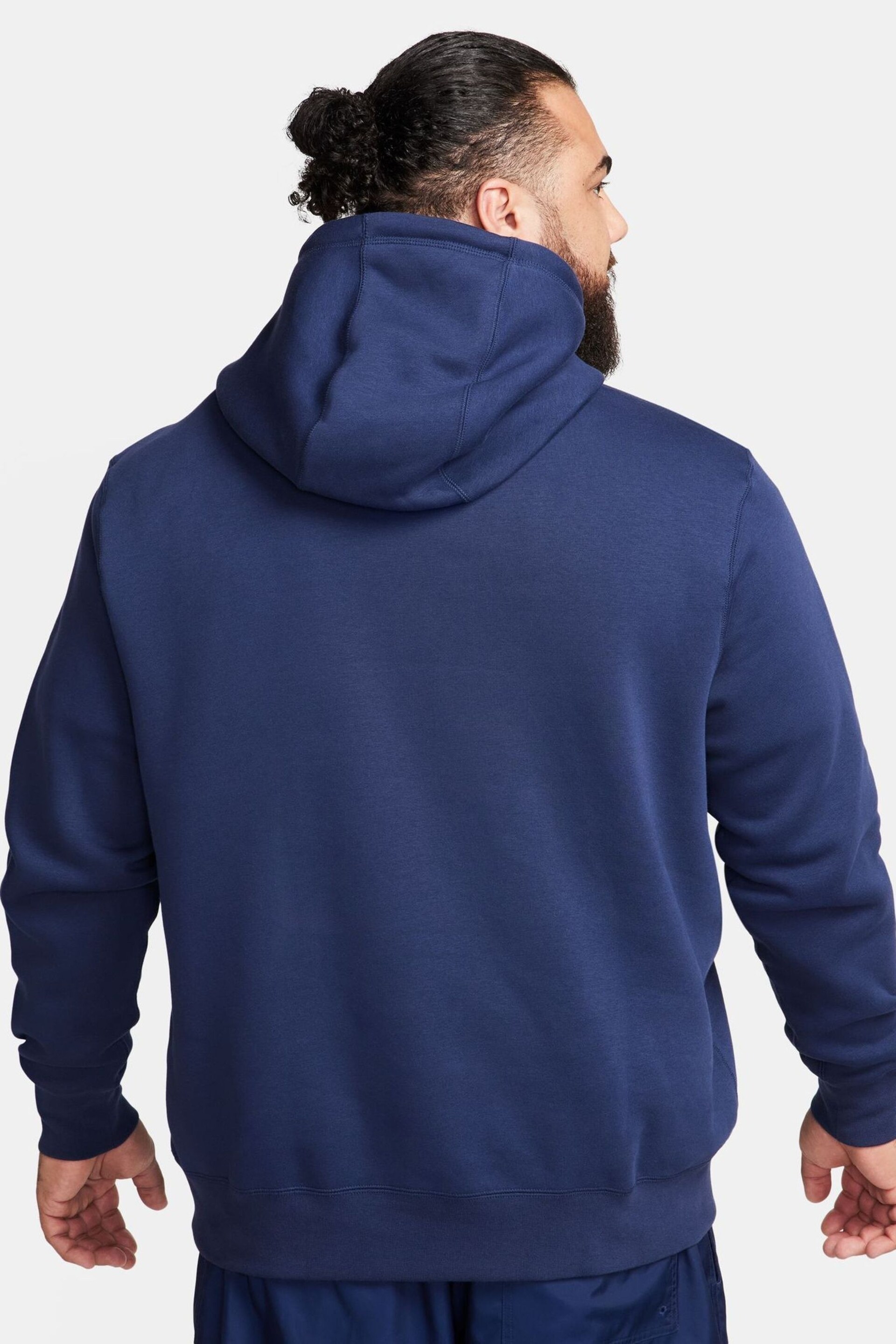 Nike Blue Club Fleece Brushed-Back Pullover Hoodie - Image 7 of 13