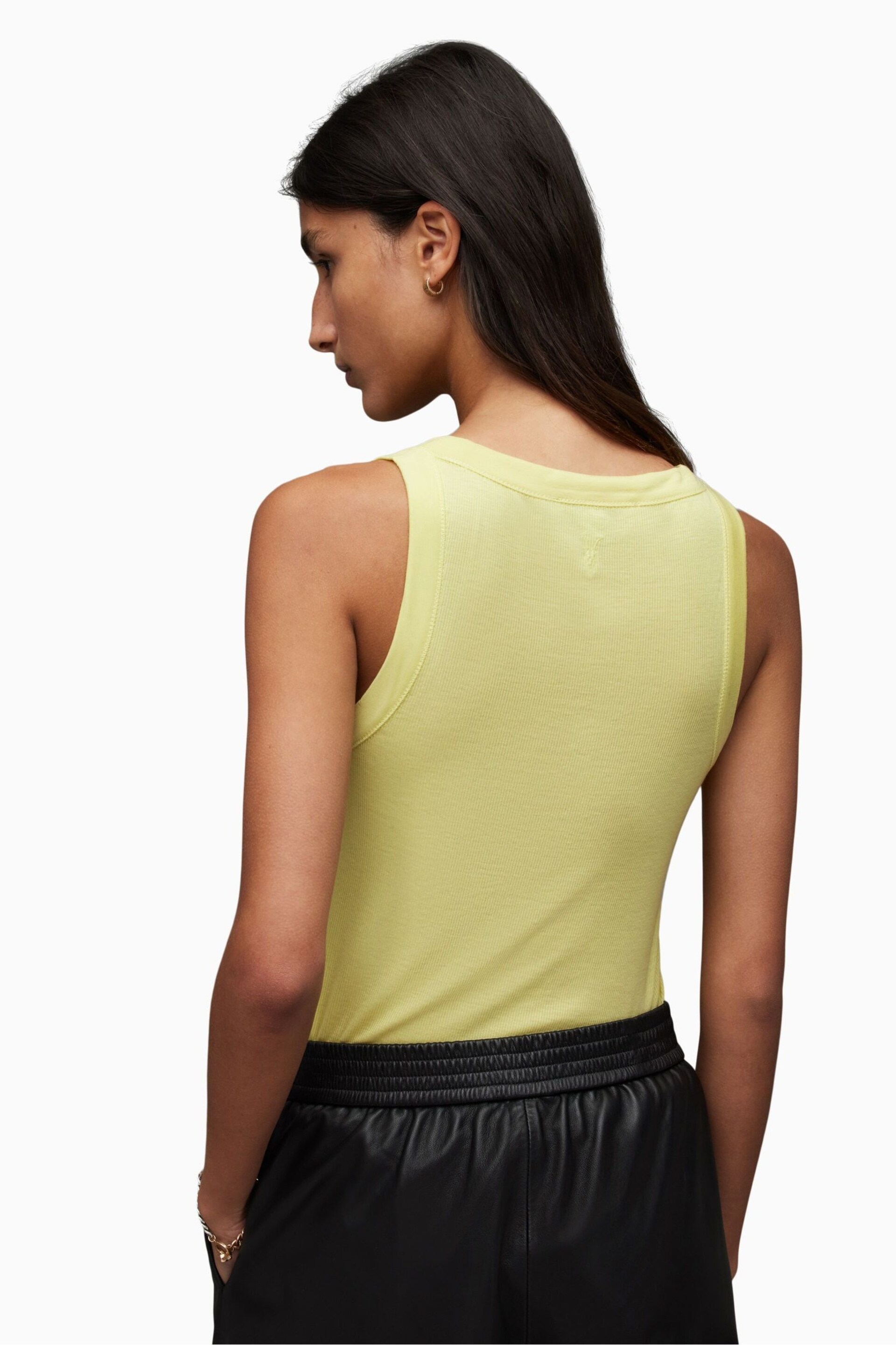 AllSaints Yellow Rina Tank Top - Image 2 of 7