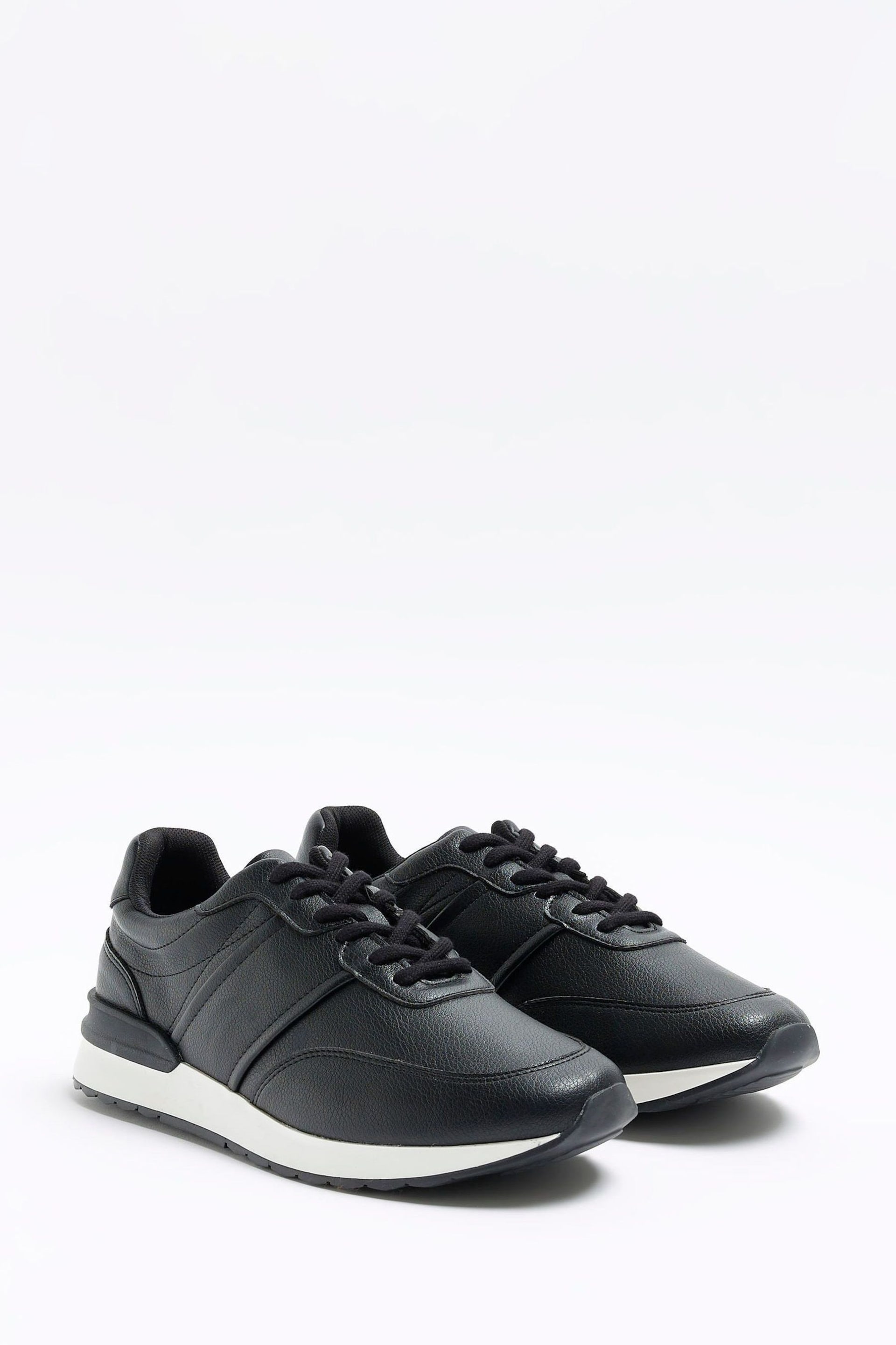 River Island Black Lace-Up Chunky Runner Trainers - Image 2 of 4