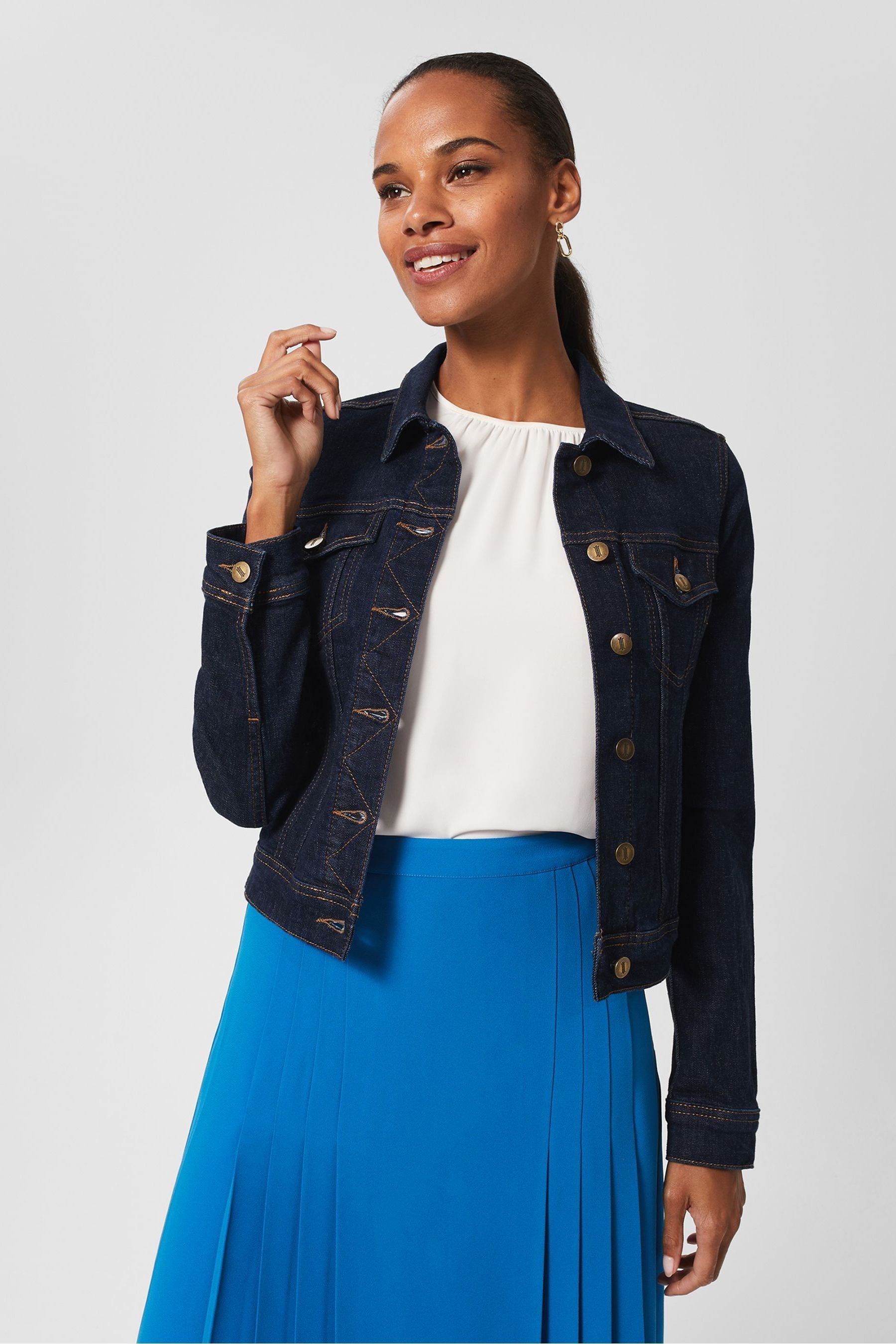 Hobbs denim skirt clearance