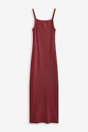 Red Strappy Ribbed Maxi Dress - Image 5 of 6