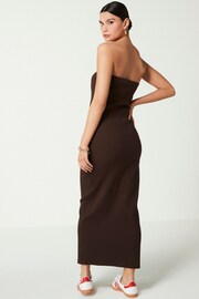 Chocolate Brown Basic Bandeau Maxi Dress - Image 3 of 6