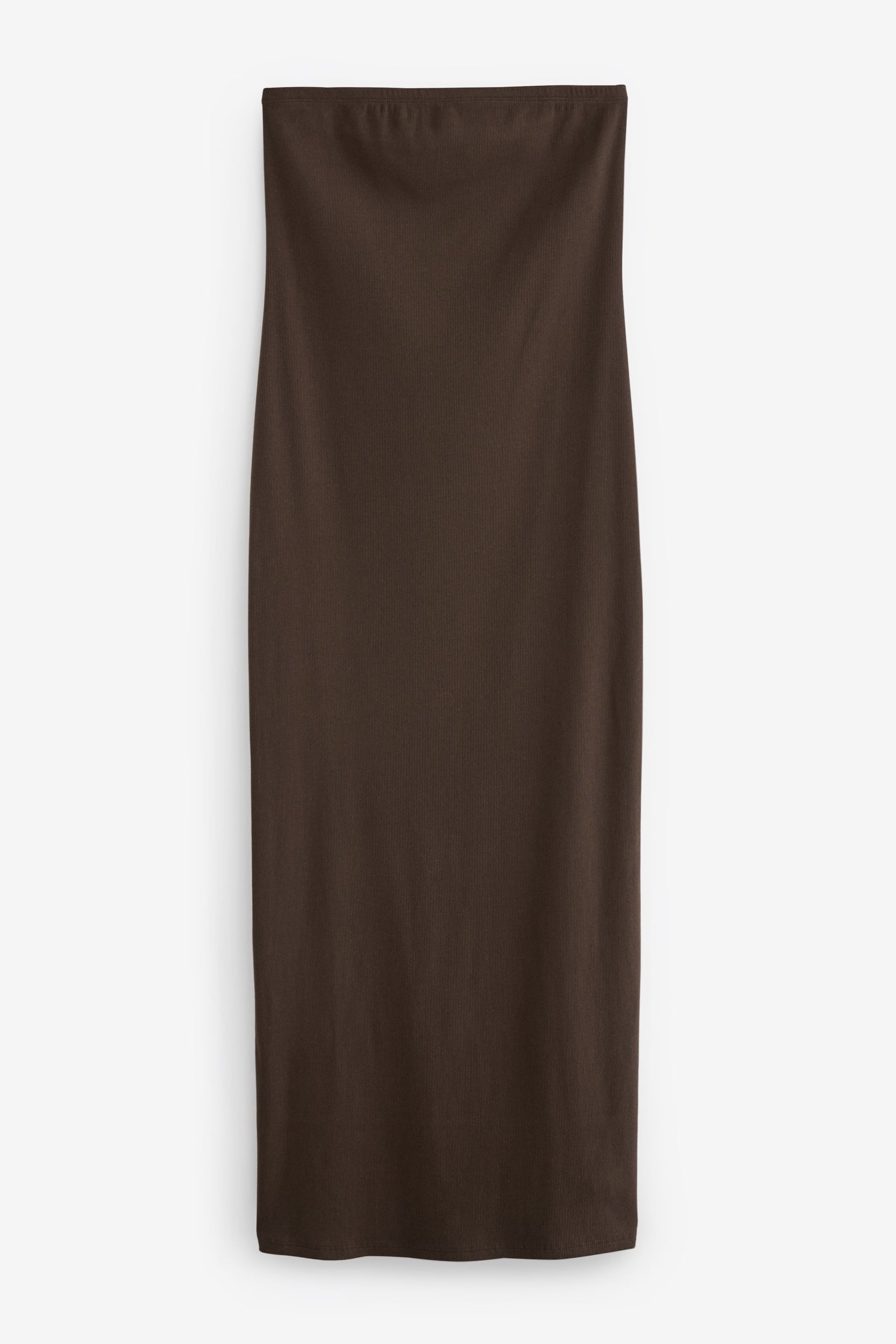Chocolate Brown Basic Bandeau Maxi Dress - Image 5 of 6