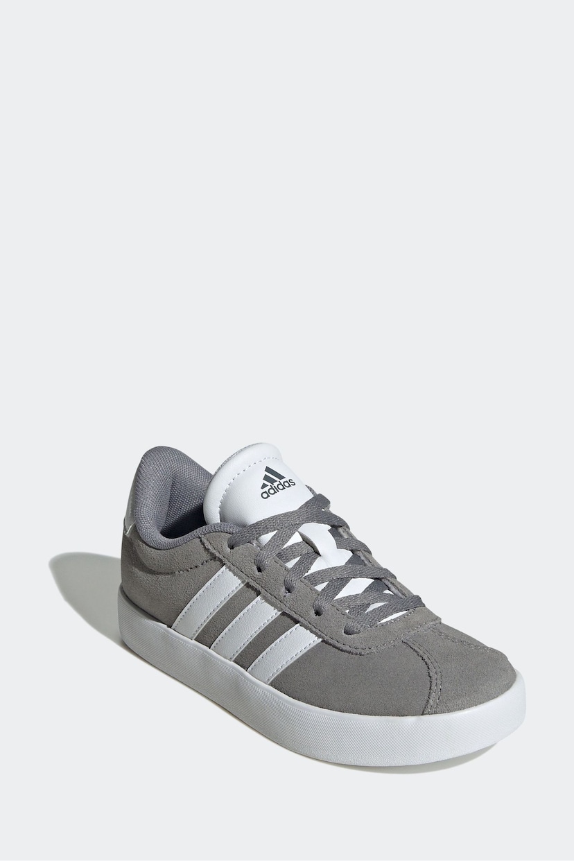 adidas Grey/White Junior Sportswear VL Court Trainers - Image 3 of 8