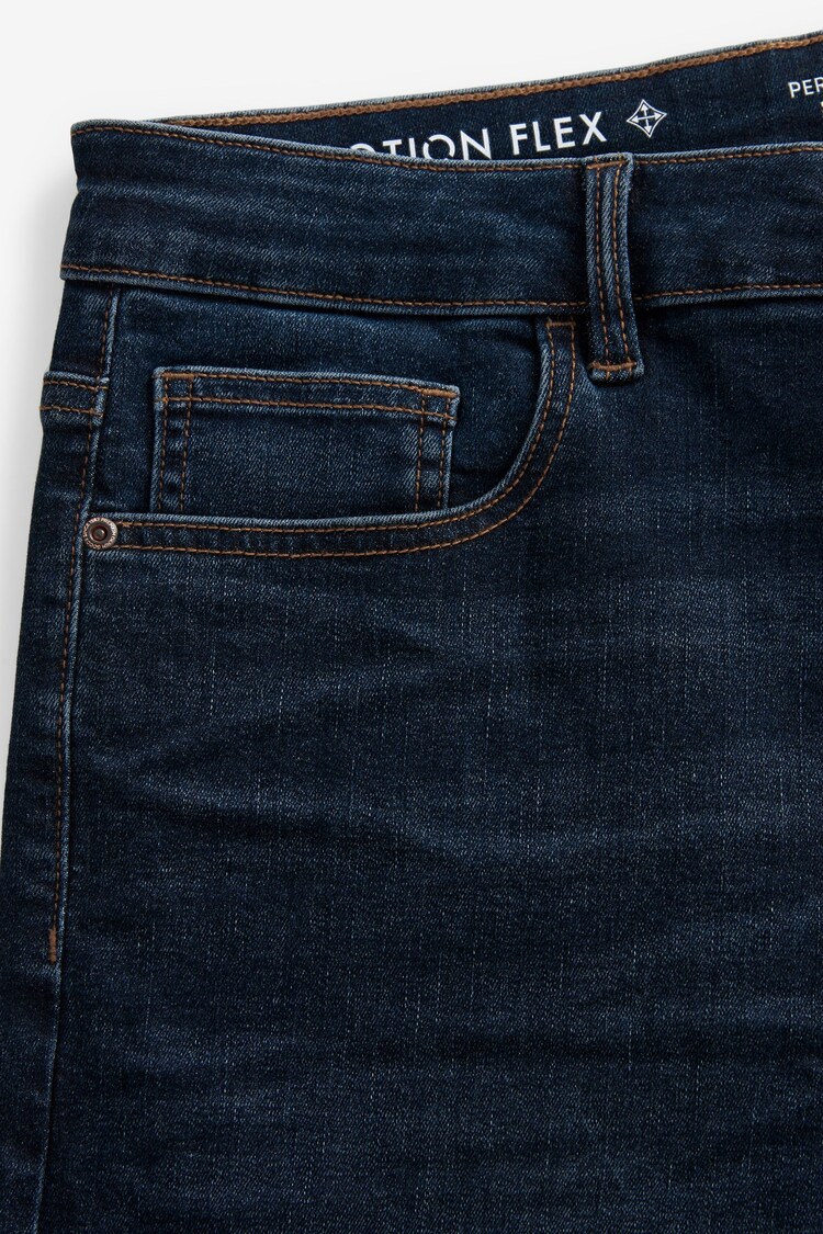 Blue Mid Indigo Straight Fit Motion Flex Jeans - Image 7 of 10