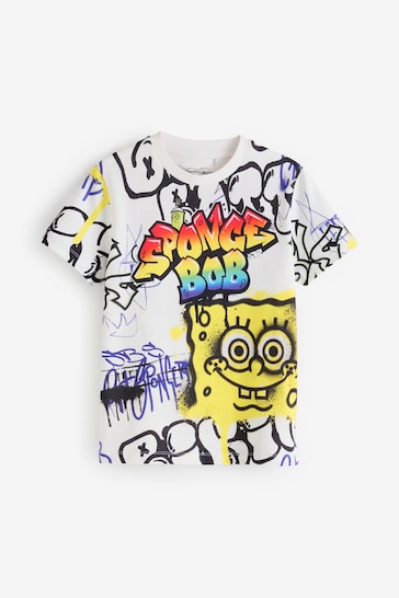 White Licensed Sponge Bob Square Pants T-Shirt (3-16yrs)