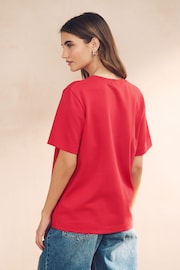 Red Heavyweight Short Sleeve Crew Neck T-Shirt - Image 4 of 8
