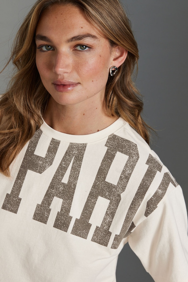 Neutral Paris Shoulder Graphic T-Shirt - Image 5 of 8