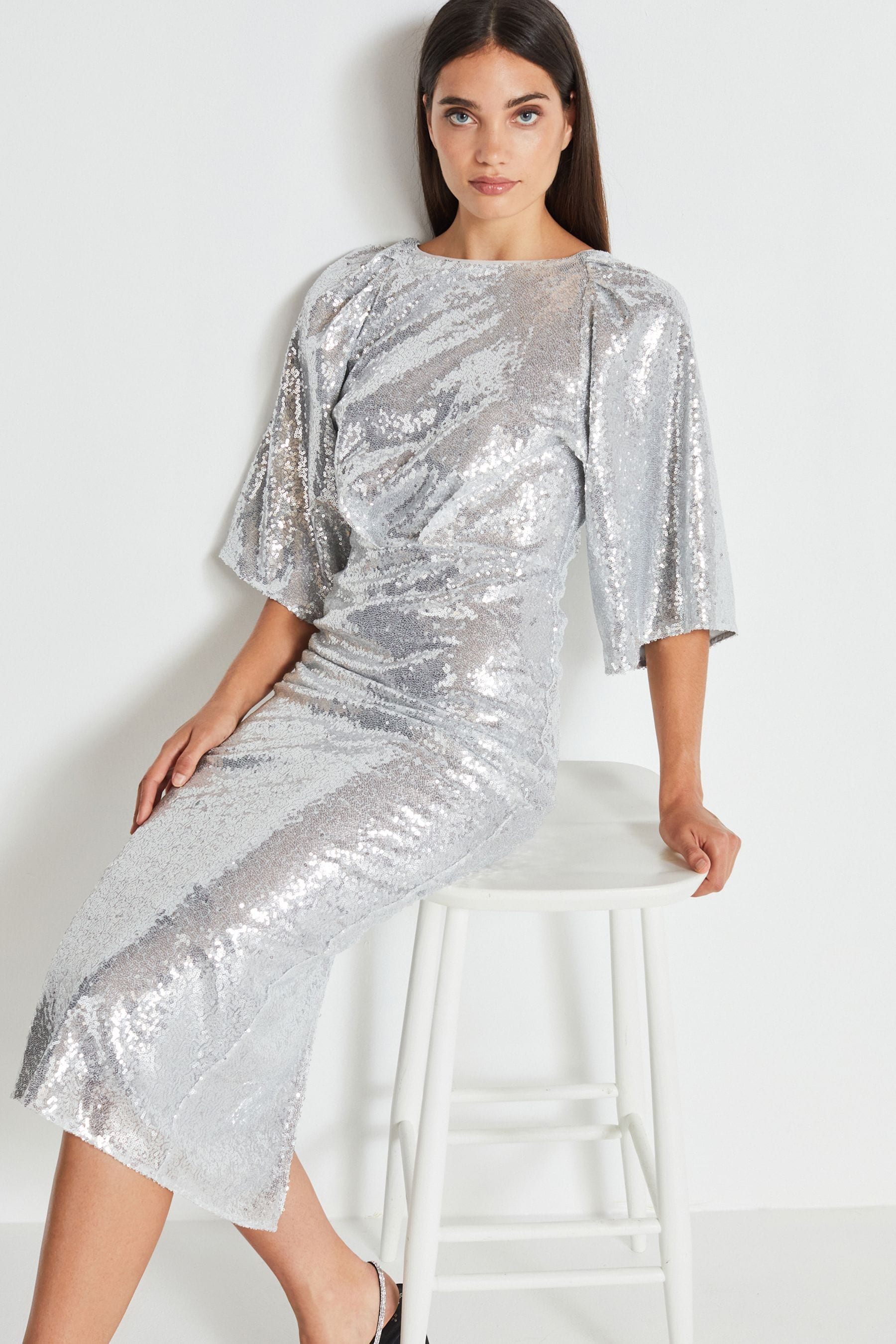 Silver batwing dress hotsell