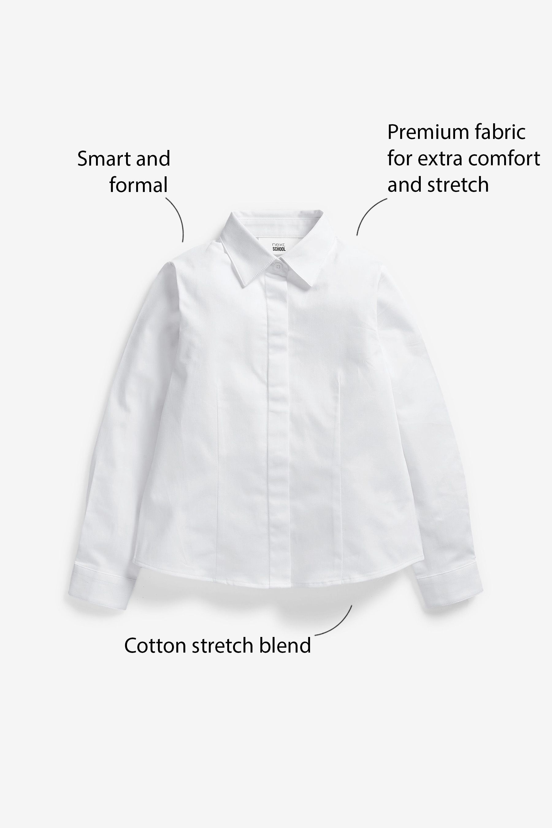 White formal shirt for girls 2025