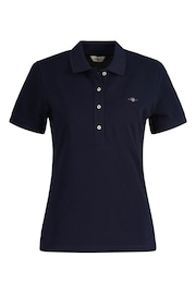 GANT Blue Shield Cap Sleeve Piqué Polo Shirt - Image 4 of 5