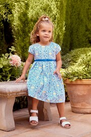 JoJo Maman Bébé Blue Floral Party Dress - Image 1 of 6