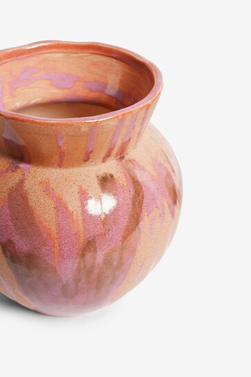 Purple Reactive Glaze Textured Vase