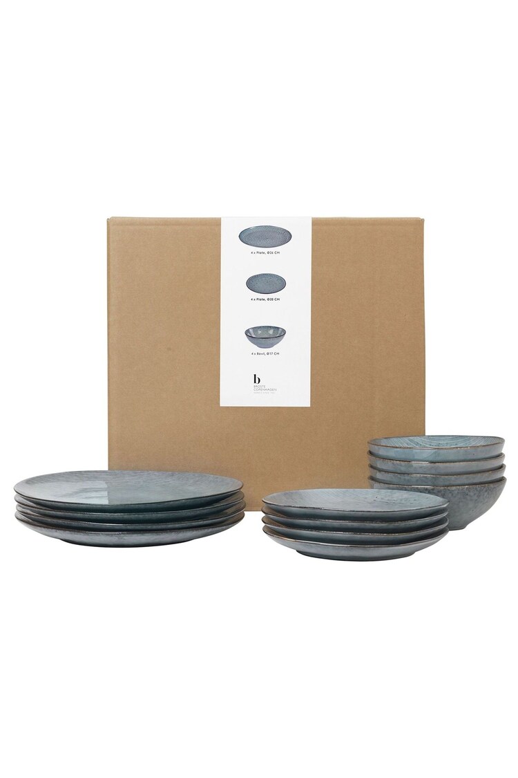 Broste Copenhagen 12 Piece Blue Nordic Dinnerware Set - Image 2 of 4