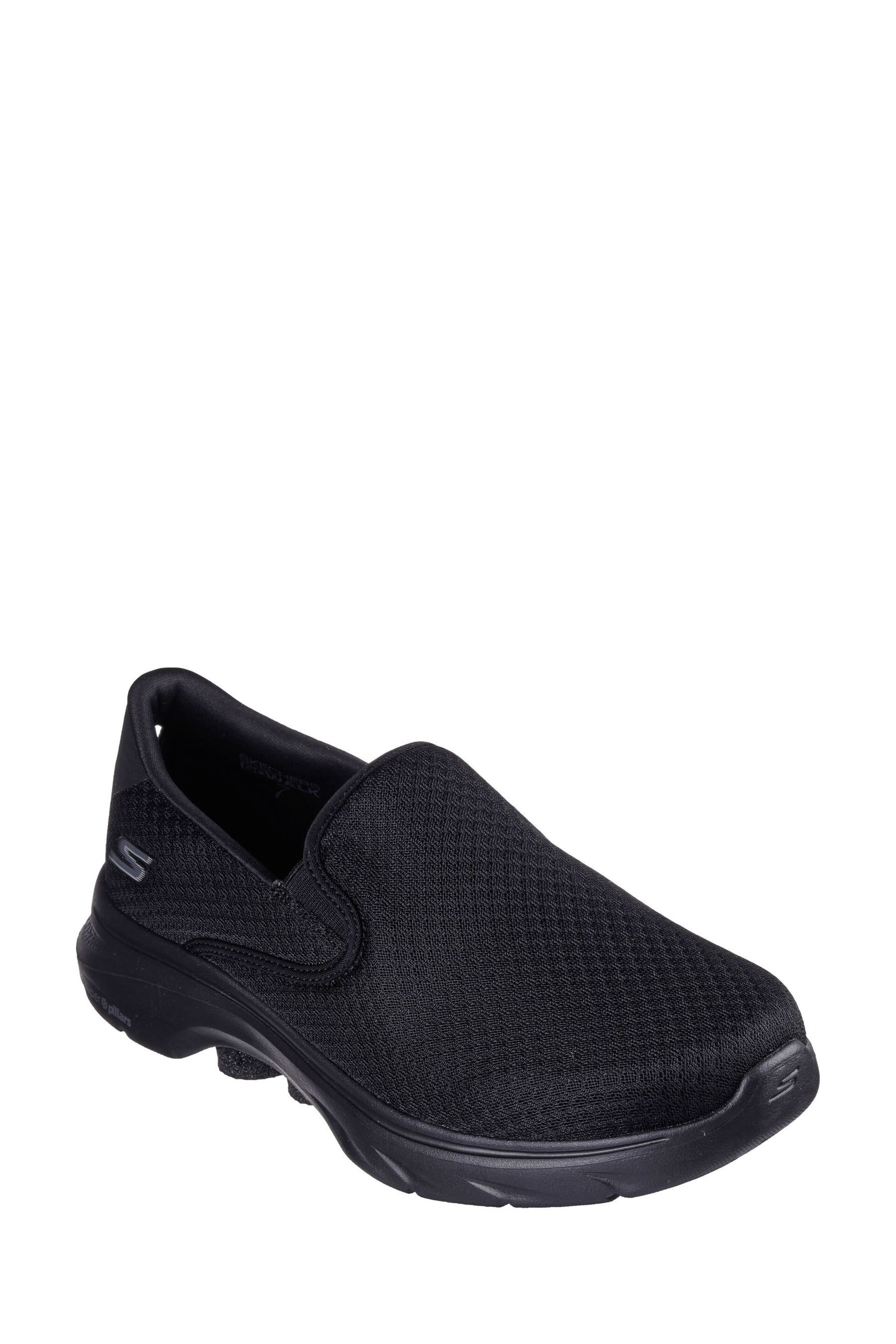 Skechers Black/White Mens Go Walk 7 Trainers - Image 3 of 5