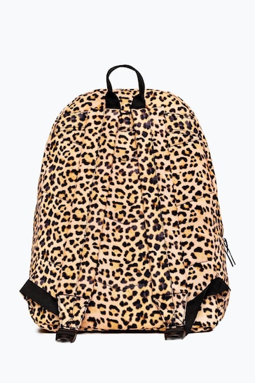 Hype. Orange Leopard Pom Pom Backpack