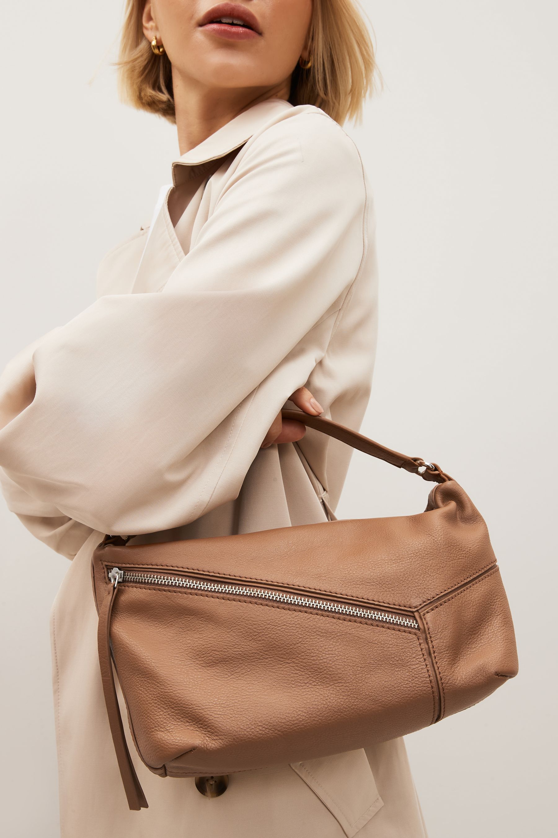Buy Tan Brown Leather Zip Cross Body Bag from the Next UK online shop