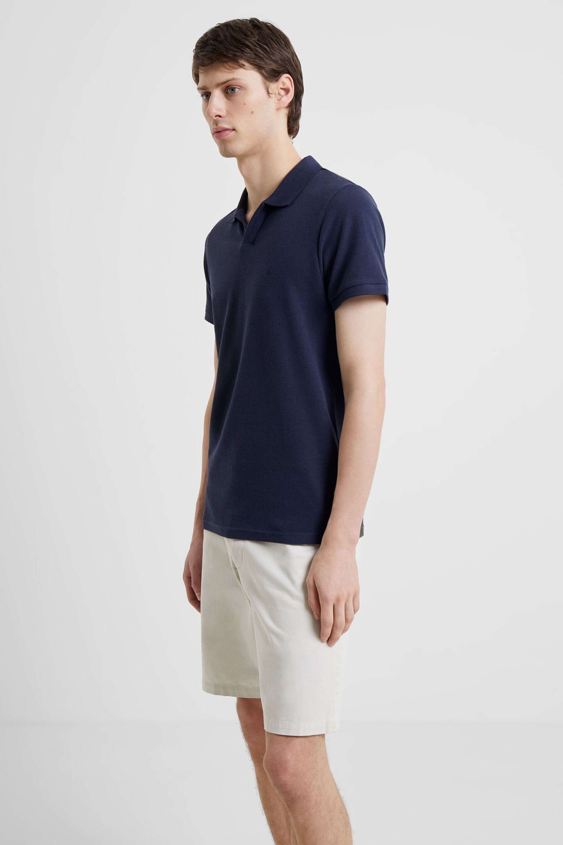 French Connection Marine Pique Micro Polo Shirt - Image 3 of 3