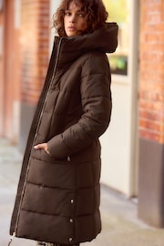 Chocolate Brown Shower Resistant Padded Coat - Image 2 of 8