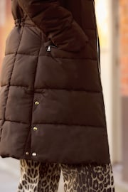 Chocolate Brown Shower Resistant Padded Coat - Image 5 of 8