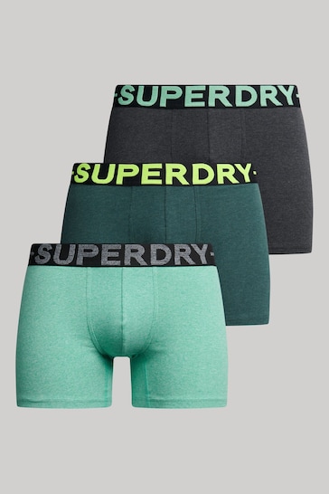 Superdry Green Boxer Shorts 3 Pack