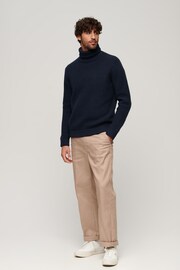 Superdry Blue The Merchant Store Textured Roll Neck Jumper - Image 2 of 3
