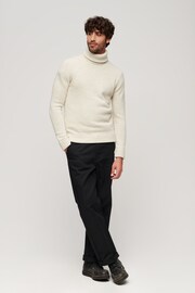 Superdry Cream The Merchant Store Roll Neck Jumper - Image 2 of 3