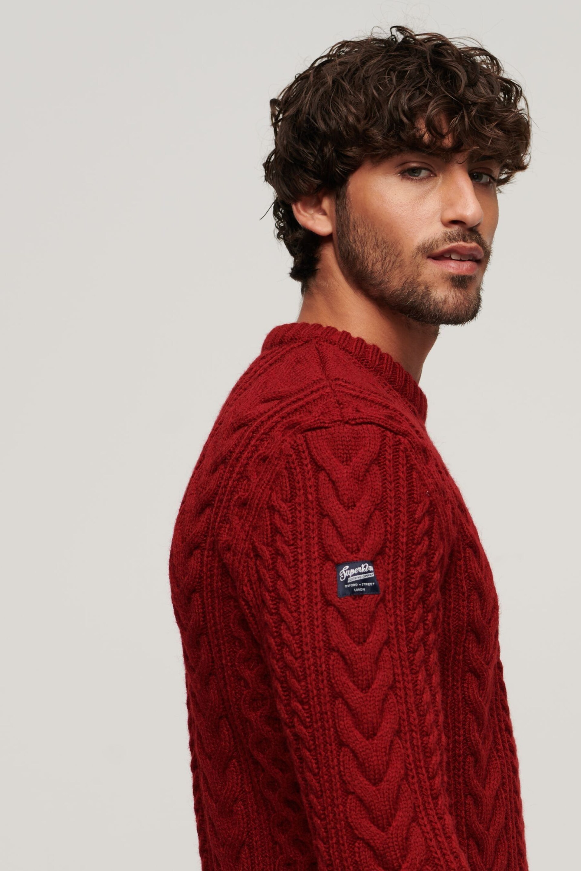 Superdry Red Jacob Crew Jumper - Image 3 of 6