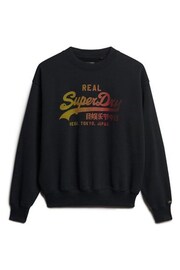 Superdry Black Tonal Vintage Logo Graphic Sweatshirt - Image 4 of 6