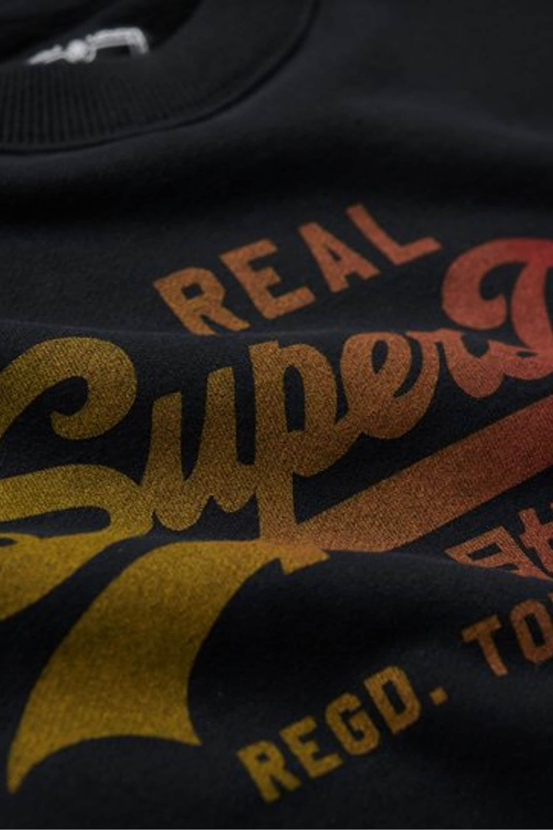 Superdry Black Tonal Vintage Logo Graphic Sweatshirt - Image 6 of 6