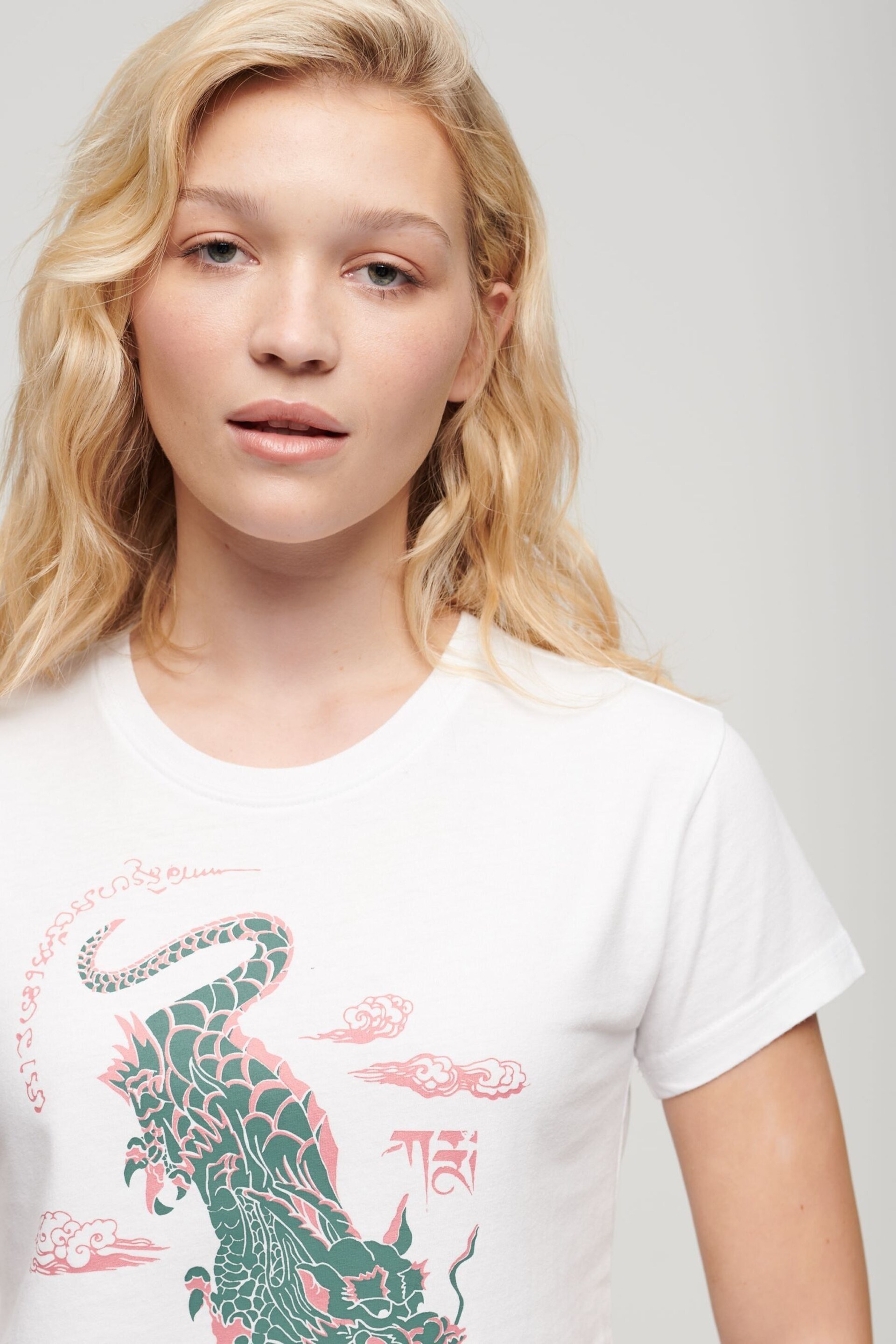 Superdry White Komodo x Kailash Dragon T-Shirt - Image 3 of 3