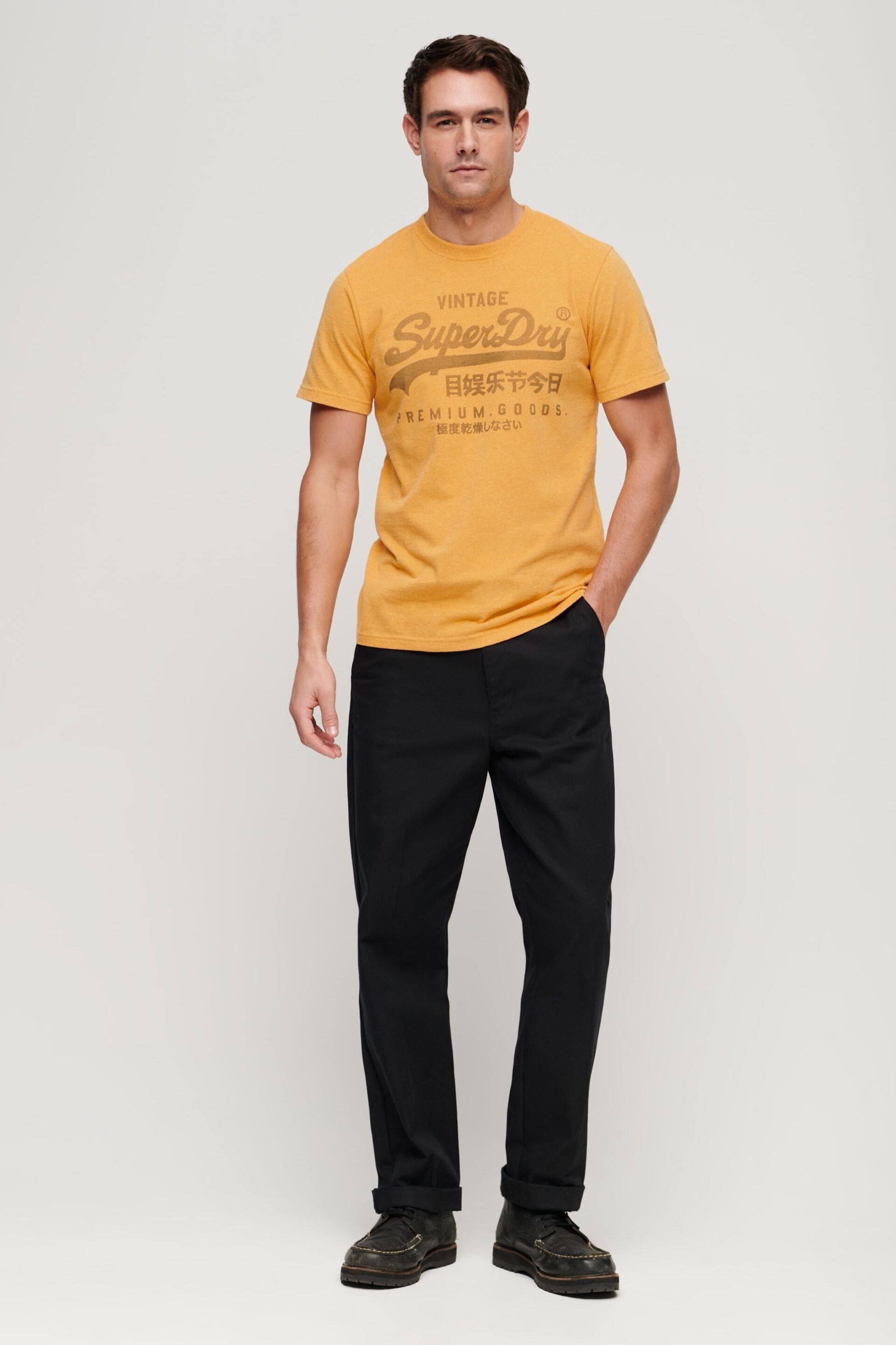 Superdry Yellow Classic Heritage T-Shirt - Image 2 of 3