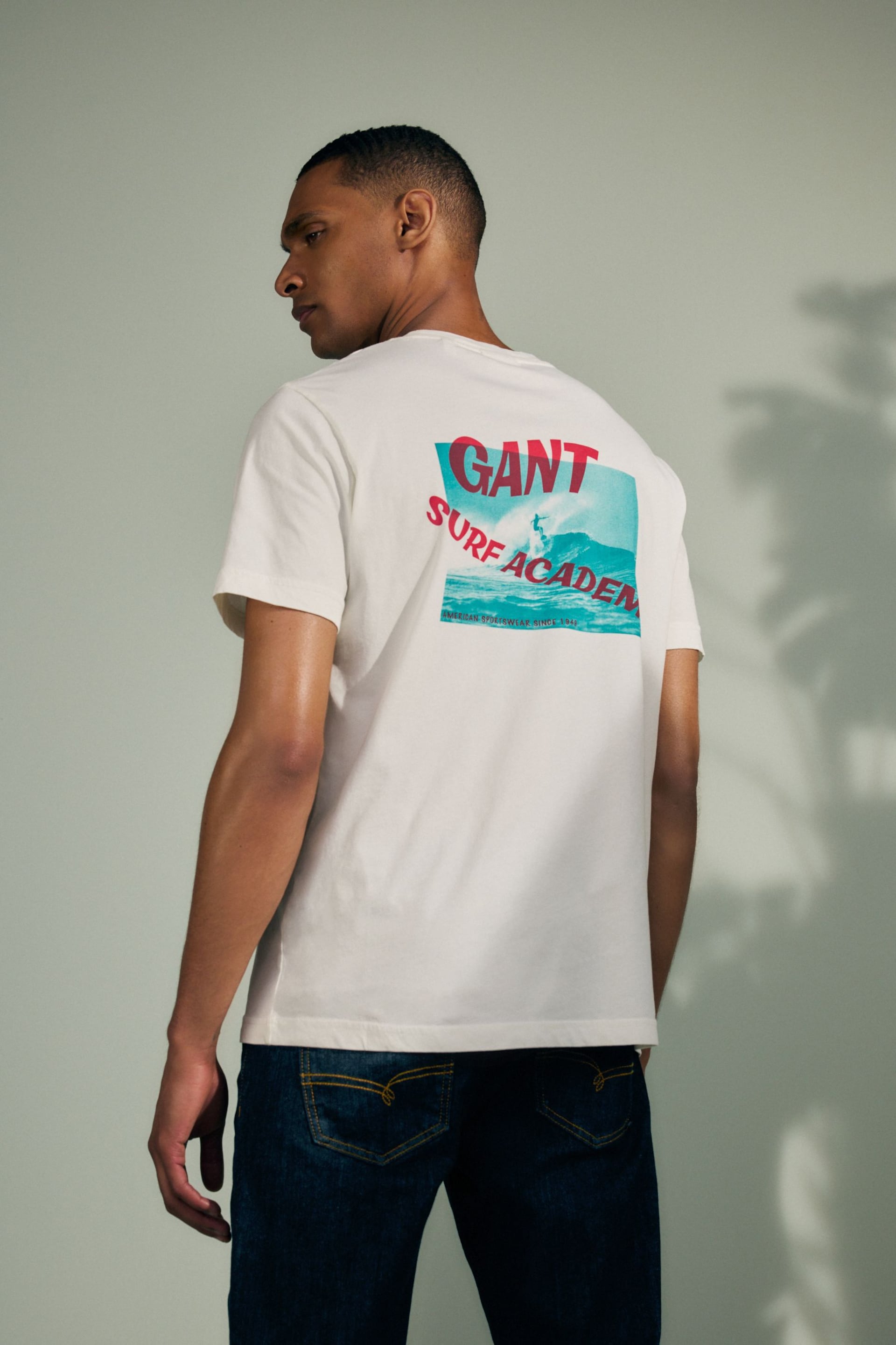 GANT White Washed Graphic T-Shirt - Image 1 of 10