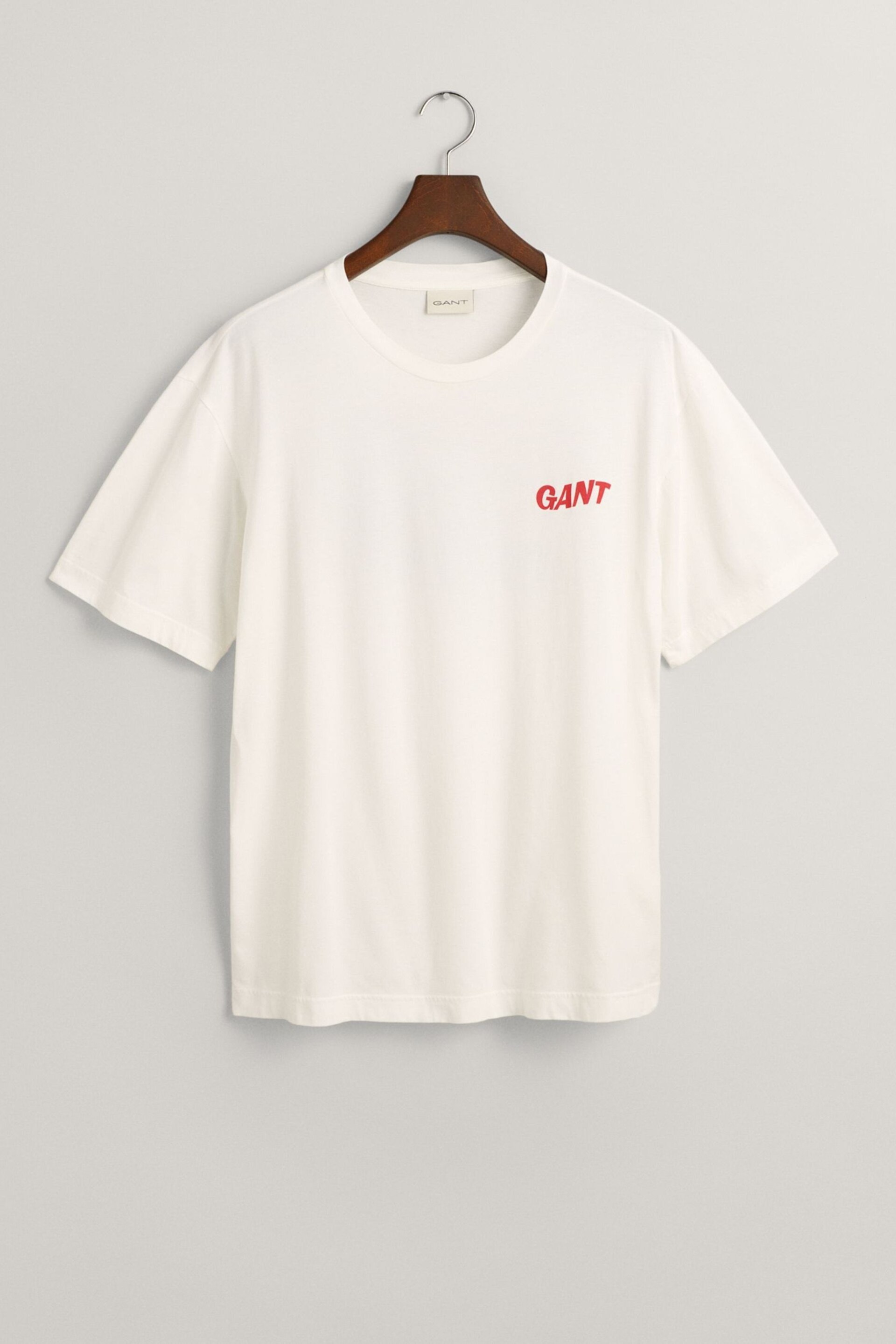 GANT White Washed Graphic T-Shirt - Image 9 of 10