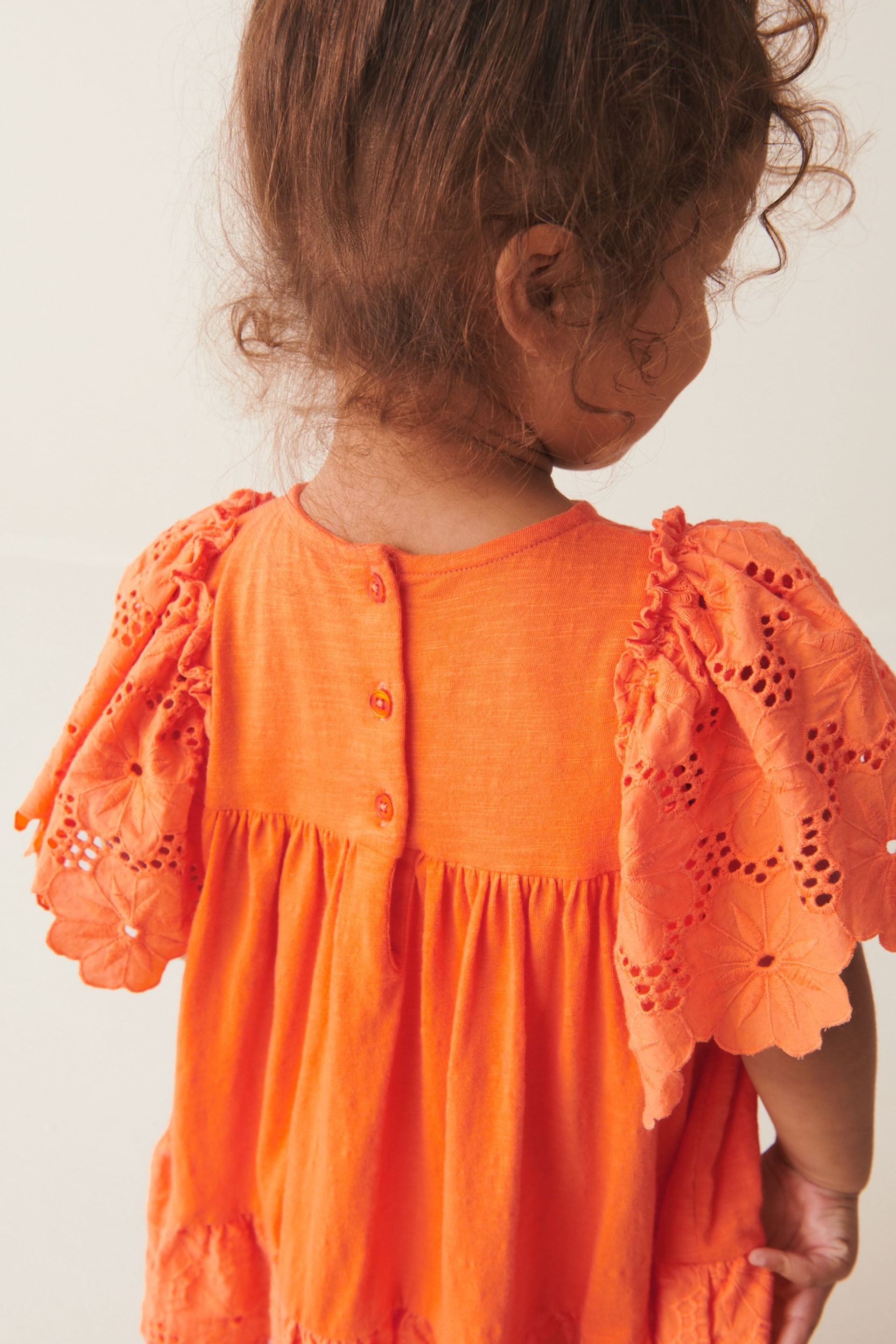 Orange Broderie Dress (3mths-7yrs) - Image 3 of 5