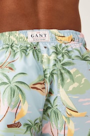 GANT Sky Blue Palm Print Swim Shorts - Image 5 of 6