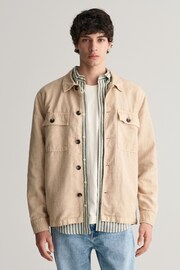GANT Relaxed Fit Cotton Linen Twill Overshirt - Image 1 of 5