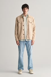 GANT Relaxed Fit Cotton Linen Twill Overshirt - Image 2 of 5