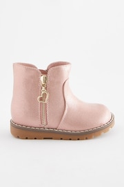 Pink Shimmer Standard Fit (F) Chelsea Zip Boots - Image 2 of 5