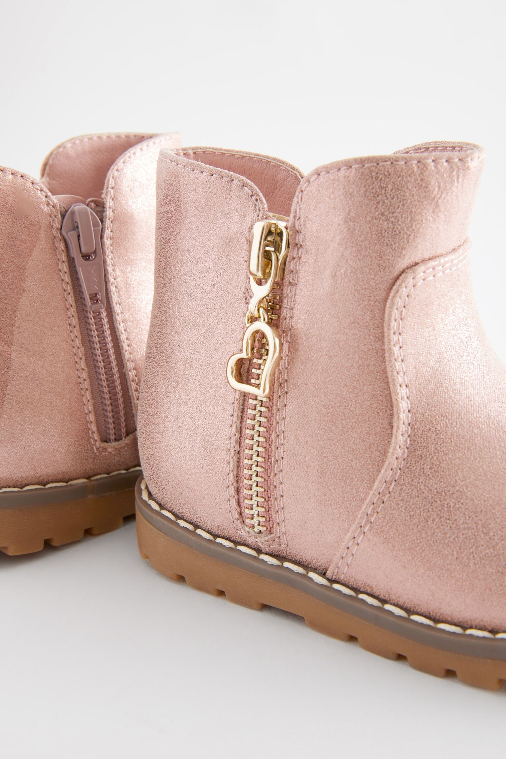 Pink Shimmer Standard Fit (F) Chelsea Zip Boots - Image 5 of 5