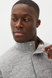Grey Quilted Sweatshirt Hoodie - Image 4 of 8