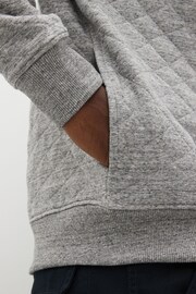 Grey Quilted Sweatshirt Hoodie - Image 5 of 8