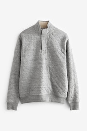 Grey Quilted Sweatshirt Hoodie - Image 6 of 8